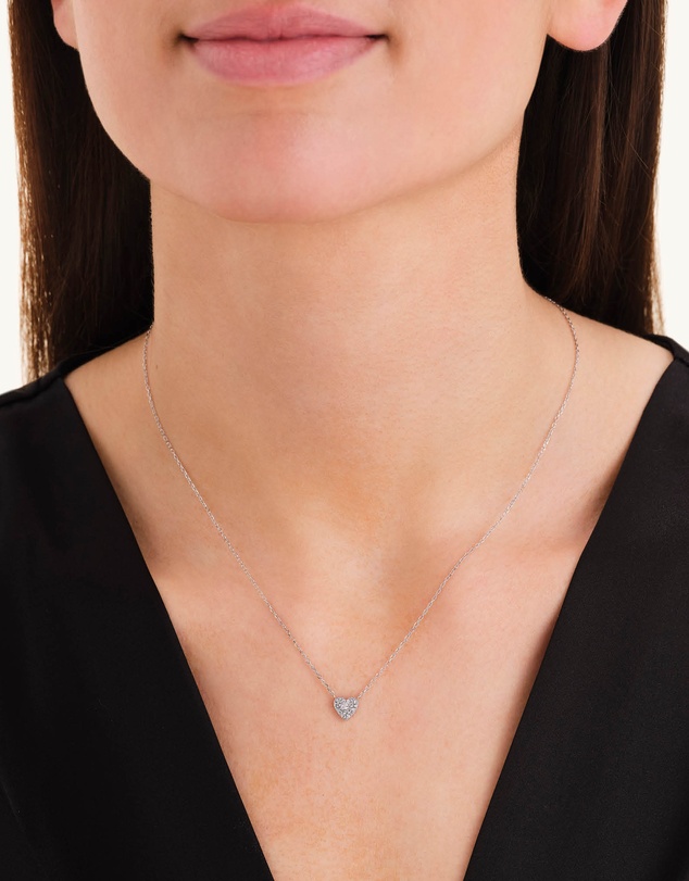 Rosefield - Pavé Heart Silver-Tone Necklace