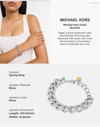 Michael Kors - Premium Silver tone Bracelet
