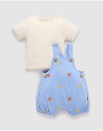Purebaby - Broderie Overall Set -Kids-Babies