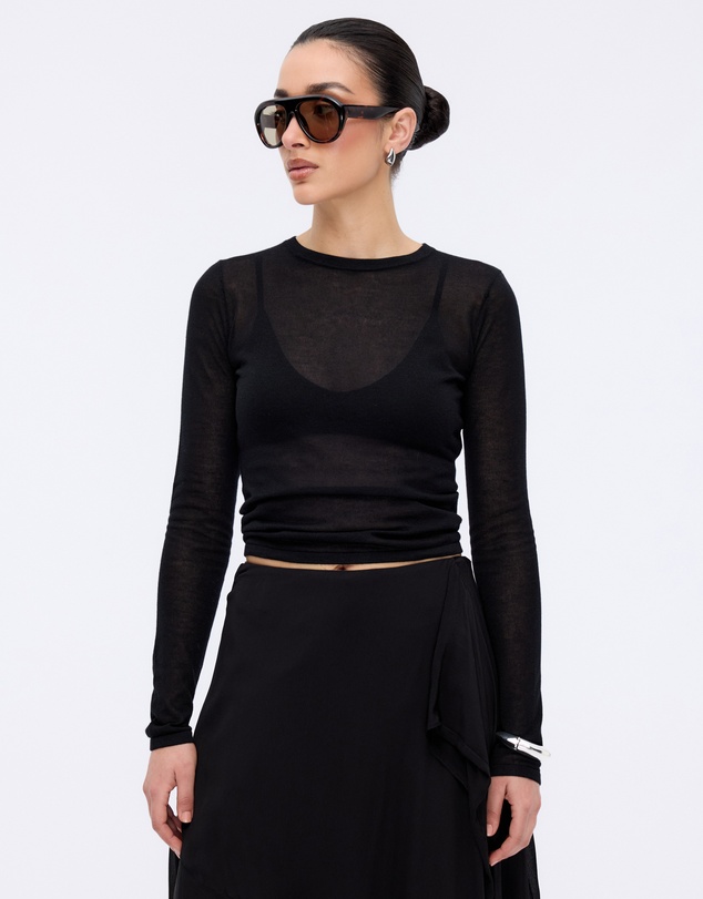 Minima Esenciales - Haze Semi Sheer Knit Top