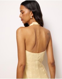 AERE - Rosa Linen Halter Midi Dress
