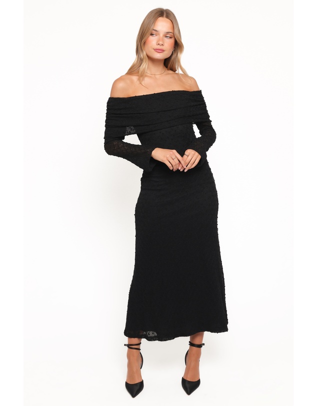 Petal & Pup - Wilma Off Shoulder Dress - Black