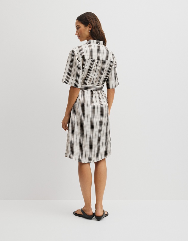 Country Road - Check Silk Shirt Dress