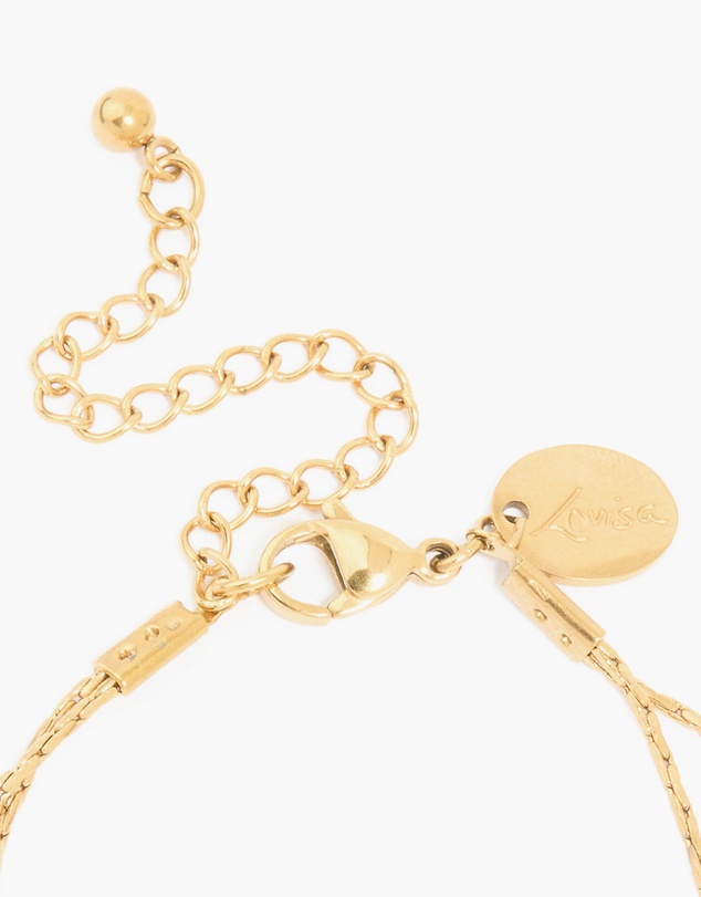 Lovisa - Waterproof Gold Plated Stainless Steel Pearl & Ball Layered Bracelet