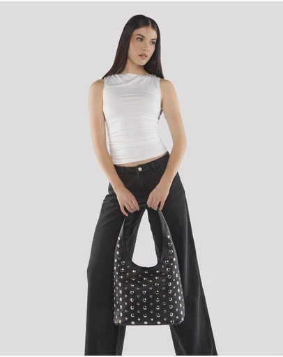 PETA AND JAIN - Yoko Studded Hobo Bag