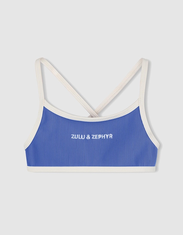 Zulu & Zephyr Mini - Mini Stripe Logo Bikini Top - Kids-Teens