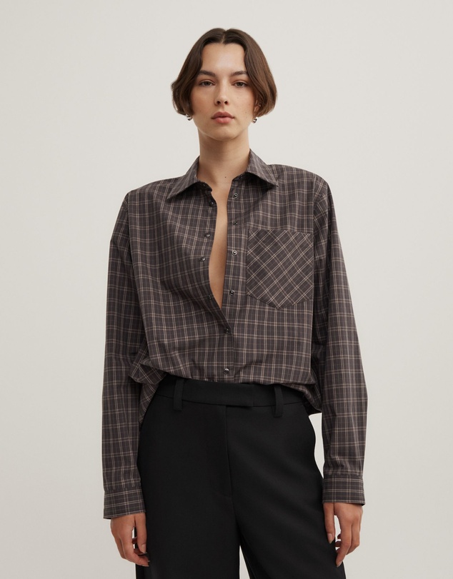 Witchery - Check Shoulder Pad Shirt