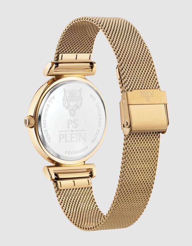 Plein Sport - Plein Sport Opium Mirage 38mm Green Dial Gold-Tone Mesh Band Watch