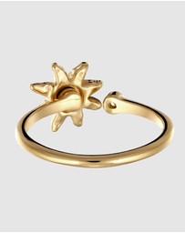 Elli Jewelry - Sunburst Ring in Gold-Plated 925 Sterling Silver