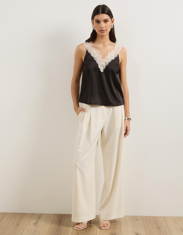 Atmos&Here - Ayla Contrast Lace Insert Top