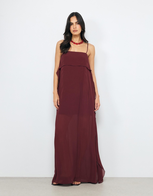 AERE - Solea Drape Back Maxi Dress