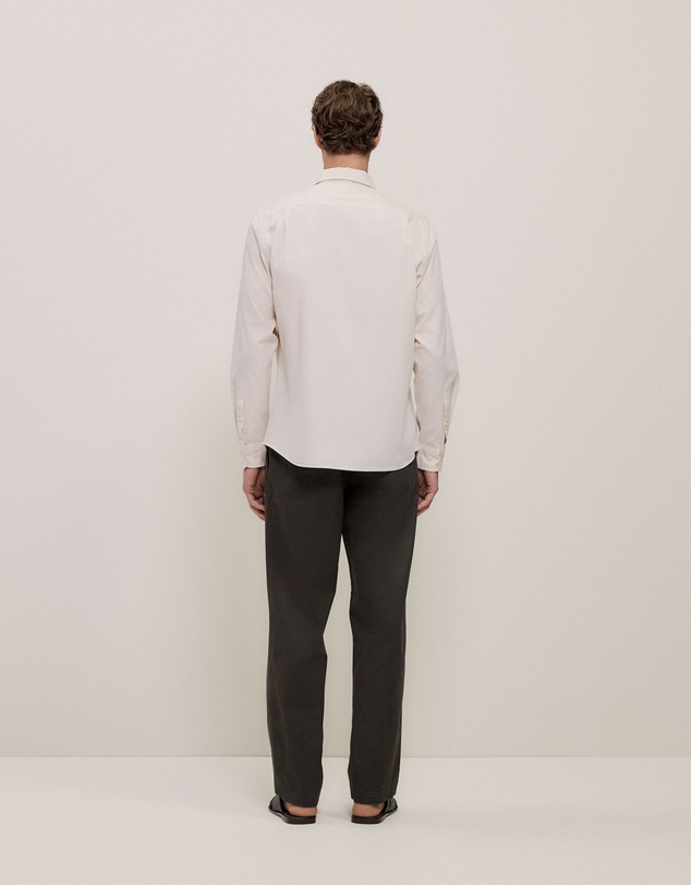 Trenery - Garment Dyed Cotton Twill Shirt in Stone