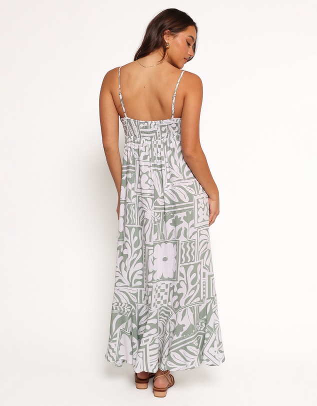 Petal & Pup - Kelsie Midi Dress - Sage Print