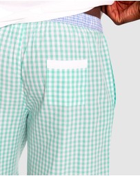 Sant And Abel - Men's Hepburn Gingham Mint Sleep Shorts