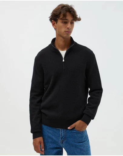 AERE - Merino Wool Quarter Zip Sweater