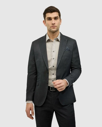 Politix - Single Breasted Textured Tailored Jacket