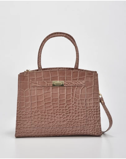 Cobb & Co - Arlie Leather Croc Tote