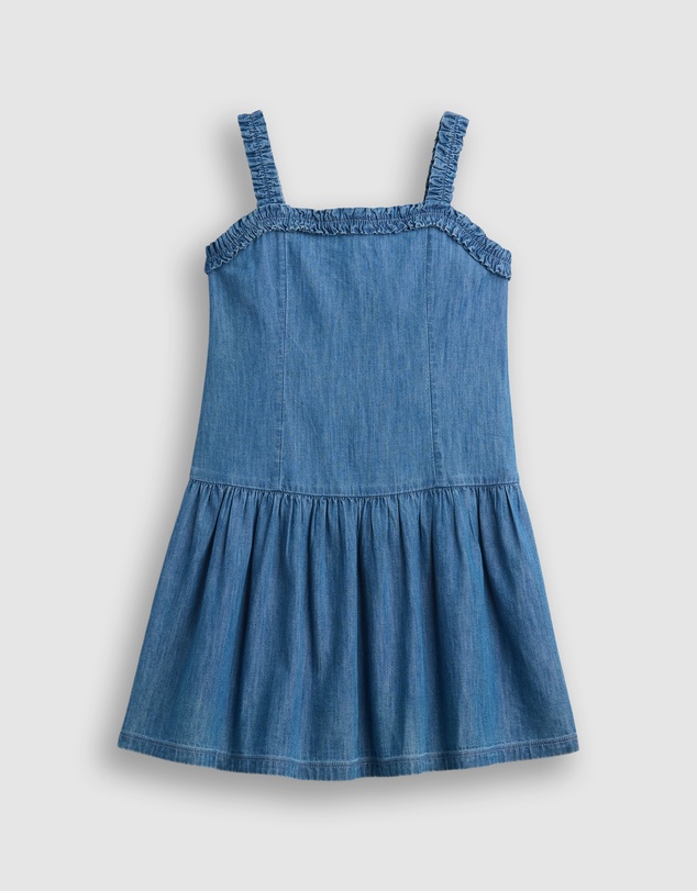 GAP - Sleeveless Denim Drop Waist Dress - Teens
