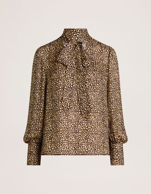 SABA - Ohio Silk Long Sleeve Tie Neck Blouse