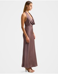 Forever New - Becca Cowl Halter Neck Satin Gown