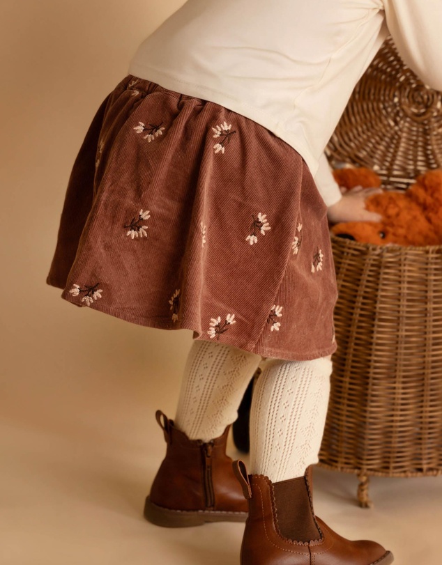 Fox & Finch - Wild Garden Embroidered Skirt with Shorts - Babies