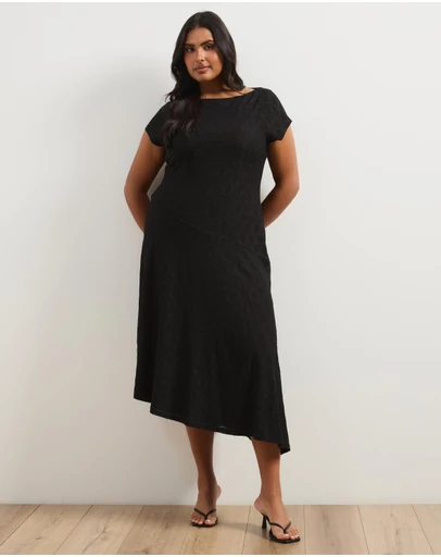 Atmos&Here Curvy - Bridget Stretch Geo Lace Midi Dress