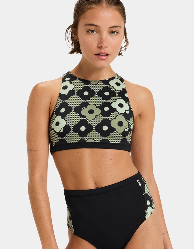 Roxy - Womens Pro Wave Crop Top Bikini Top
