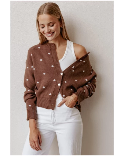Petal & Pup - Karia Polka Dot Cardigan - Brown