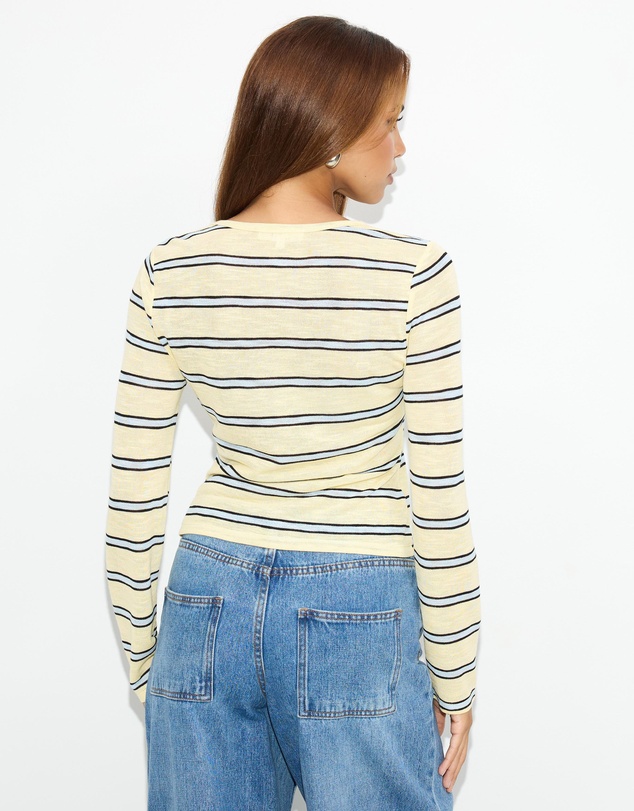 Dazie - Solana Stripe Knit Top