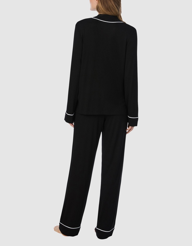 DKNY - Viscose Jersey Long Sleeve Button-Up Long Pyjama Set