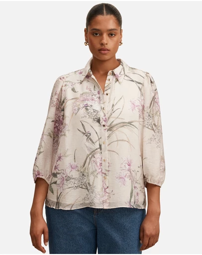 Forever New Curve - Avery Curve Long Sleeves Blouse