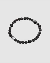 Kuzzoi - ICONIC EXCLUSIVE - Bracelet Men Onyx Black Vintage in 925 Sterling Silver Oxidized