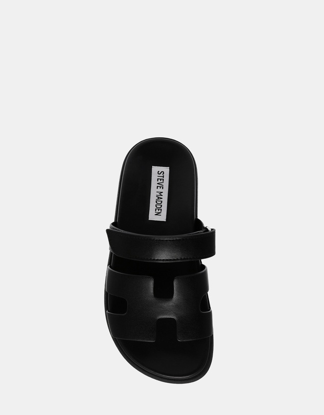 Steve Madden - Mayven-Cn Black Action Leather Sandals
