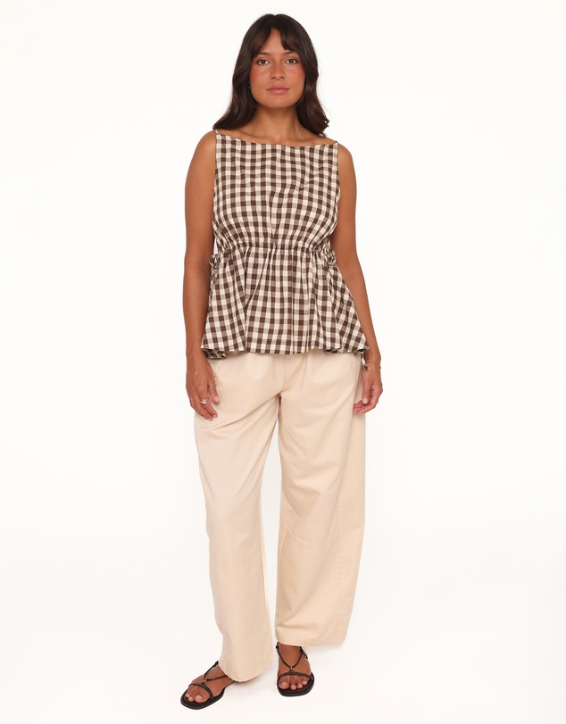 Petal & Pup - Rory Top - Brown Gingham