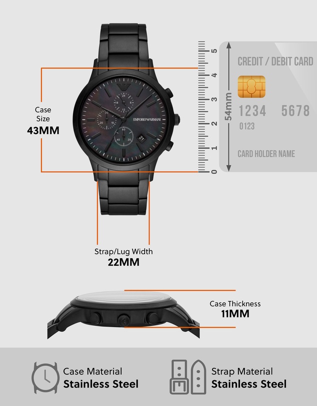 Emporio Armani - Black Chronograph Watch AR11275