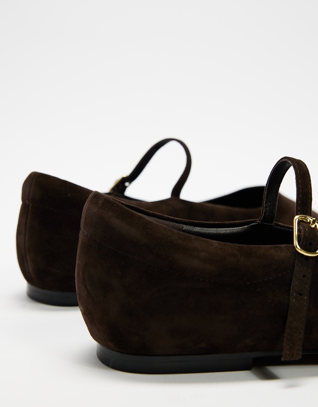AERE - Suede Buckle Ballet Flats