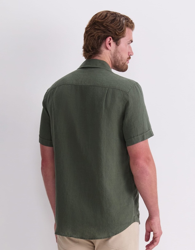 Sportscraft - Short Sleeve Yarn Dyed Linen Shirt