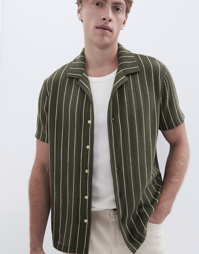 UNISON - Crochet Textured Resort Shirt
