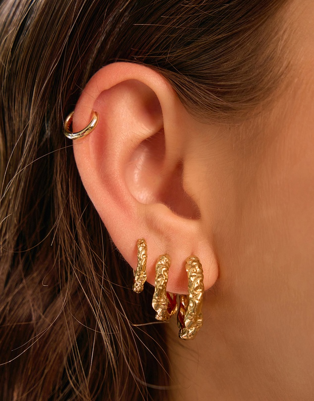 Arms Of Eve - Kira Gold Hoop Earrings - Midi
