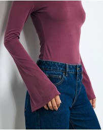 AERE - Marina Cupro Flared Sleeve Top