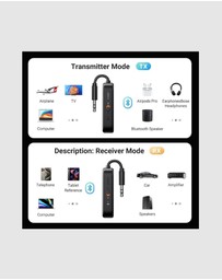 Ugreen - UGreen Bluetooth TransmitterReceiver with Airplane Headphone Adapter