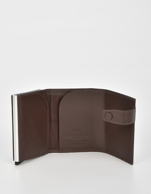 Cobb & Co - Healy Metal Chamber RFID Safe Leather Card Wallet