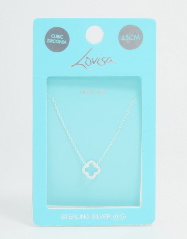 Lovisa - Sterling Silver Cubic Zirconia Flower Pendant Necklace