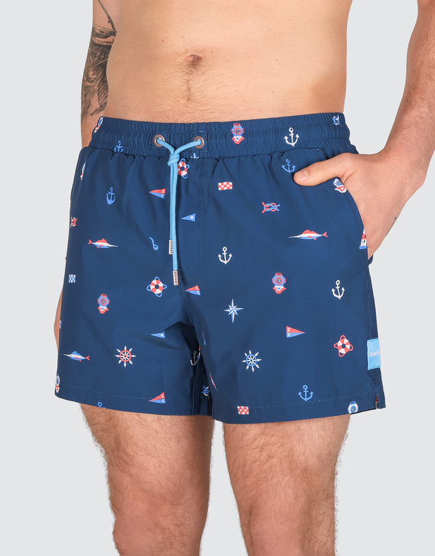 Skwosh - Moby Sick Men's Eco Swim Shorts in Navy