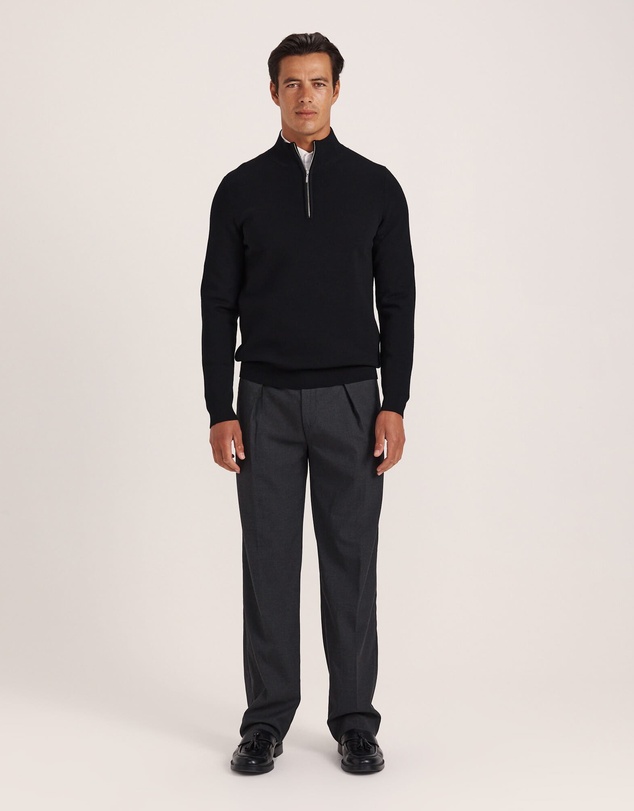 SABA - Franklin Quarter Zip Wool Knit Polo