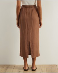 Atmos&Here - Tenley Linen Blend Midi Skirt