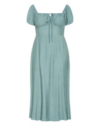 City Chic - Plus size Abbigail Split Maxi Dress - soft sage
