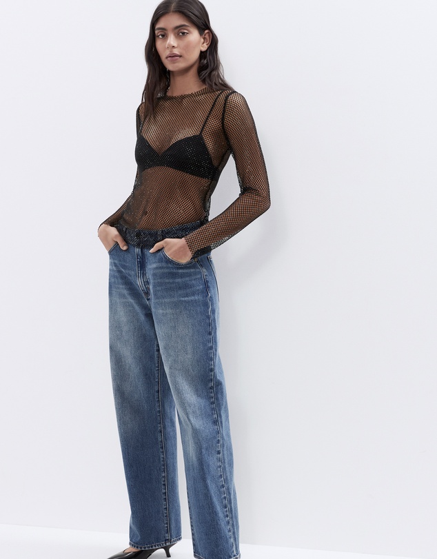 UNISON - Metallic Mesh Top