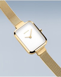 Bering - Petite Square 35mm Gold Watch