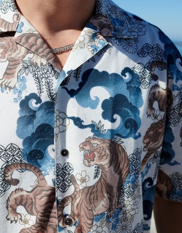 NEXT - Printed Short Sleeve Shirt With Cuban Collar